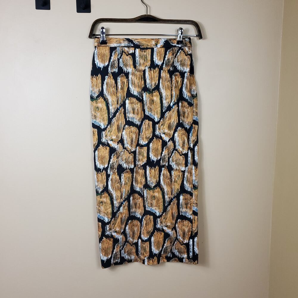 Hunter Bell Taylor Skirt in Abstract Giraffe Print Size 0 DAMAGED
